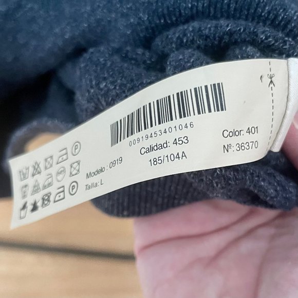 Massimo Dutti Women’s Pullover Sweater Crew Neck 100% Cotton Blue Marled Size L - Picture 4 of 8